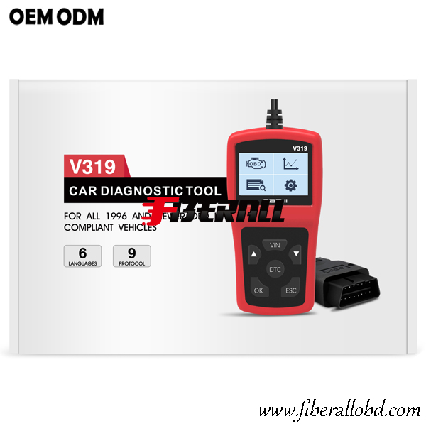 مدقق محرك OBD-II المحمول وأداة تشخيص DLC للسيارة